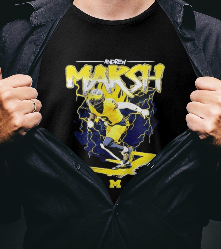 Andrew Marsh 3 Michigan Wolverines Football Player NCAA T-Shirt