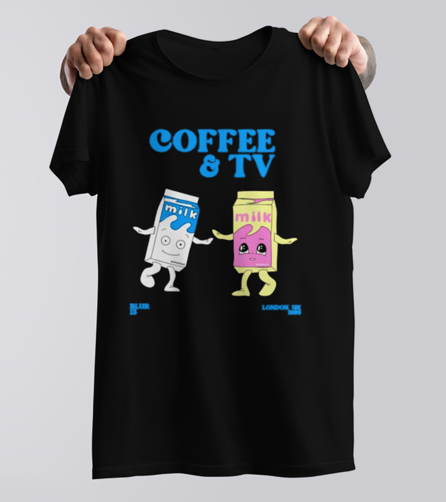 Blur Coffee & TV Milk Cartons 13 London UK 1999 Britpop T-Shirt