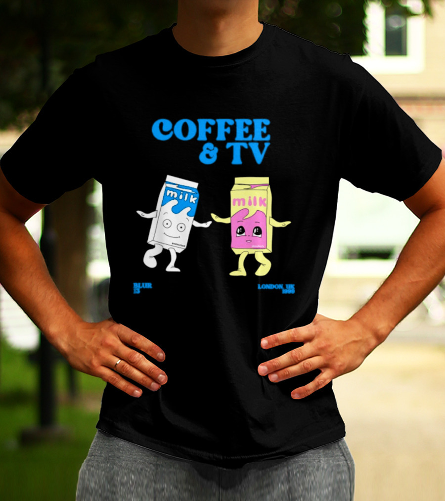Blur Coffee & TV Milk Cartons 13 London UK 1999 Britpop T-Shirt
