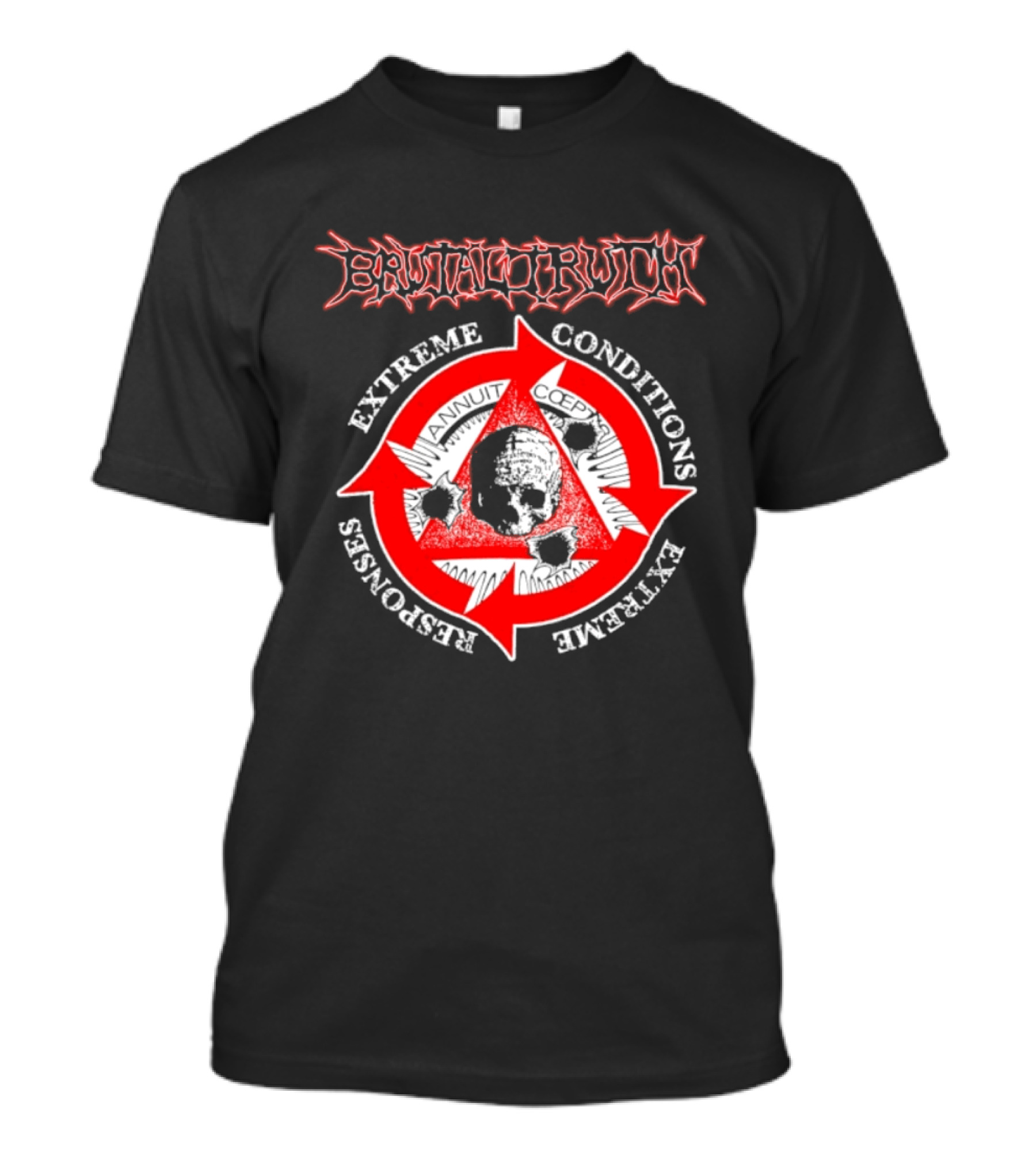 Brutal Truth Extreme Conditions Extreme Responses Skull Triangle Arrows T-Shirt