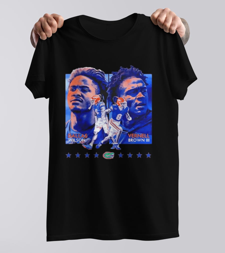 Dallas Wilson Vernell Brown III Florida Gators NCAA Football Player Portraits T-Shirt