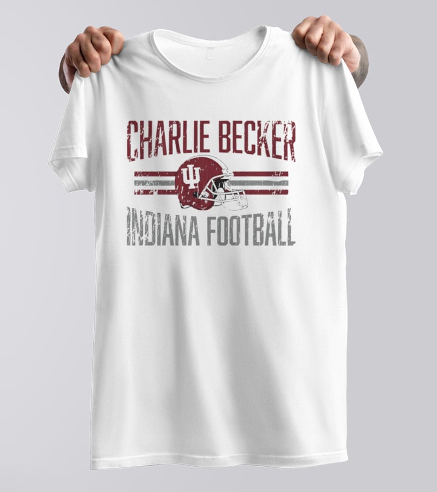 Charlie Becker Indiana Hoosiers Football Helmet Hero NCAA T-Shirt
