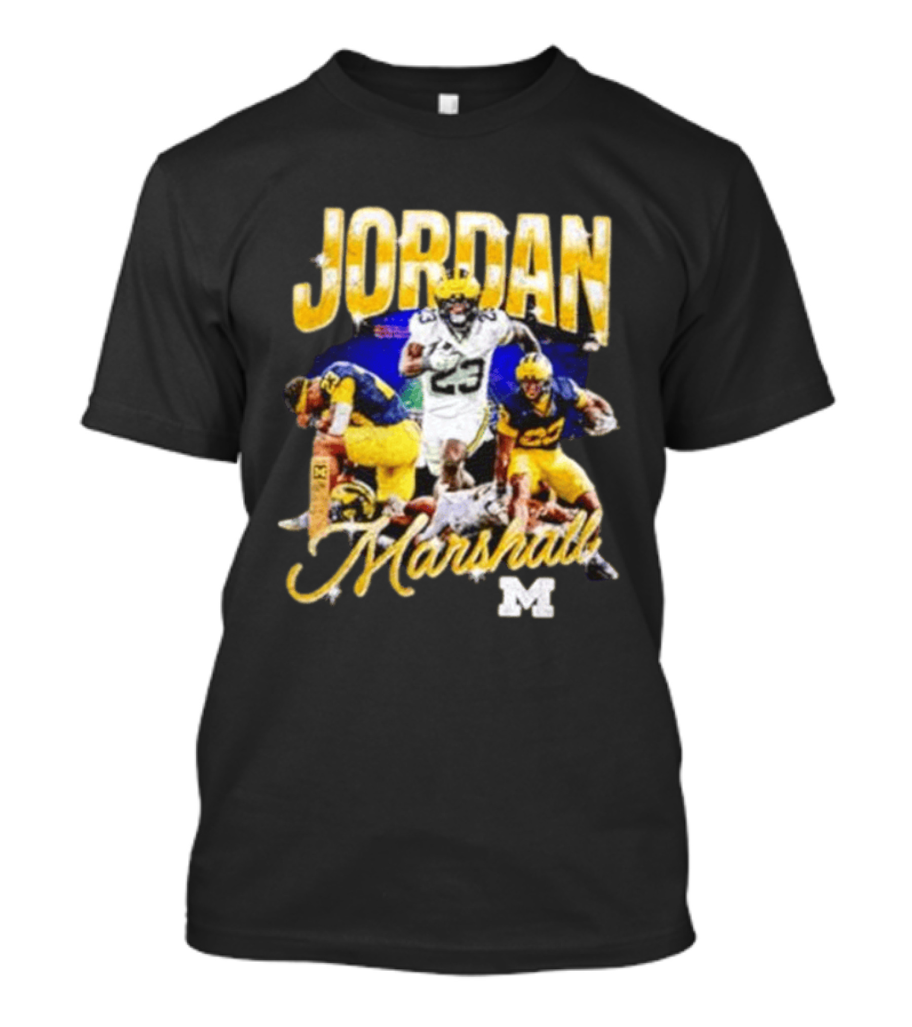 Jordan Marshall Michigan Wolverines 23 Football Collage T-Shirt