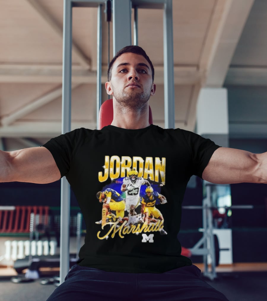 Jordan Marshall Michigan Wolverines 23 Football Collage T-Shirt
