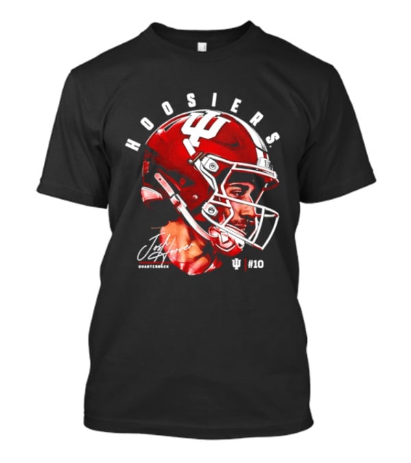 Josh Hoover 10 Indiana Hoosiers Football Helmet And Signature T-Shirt
