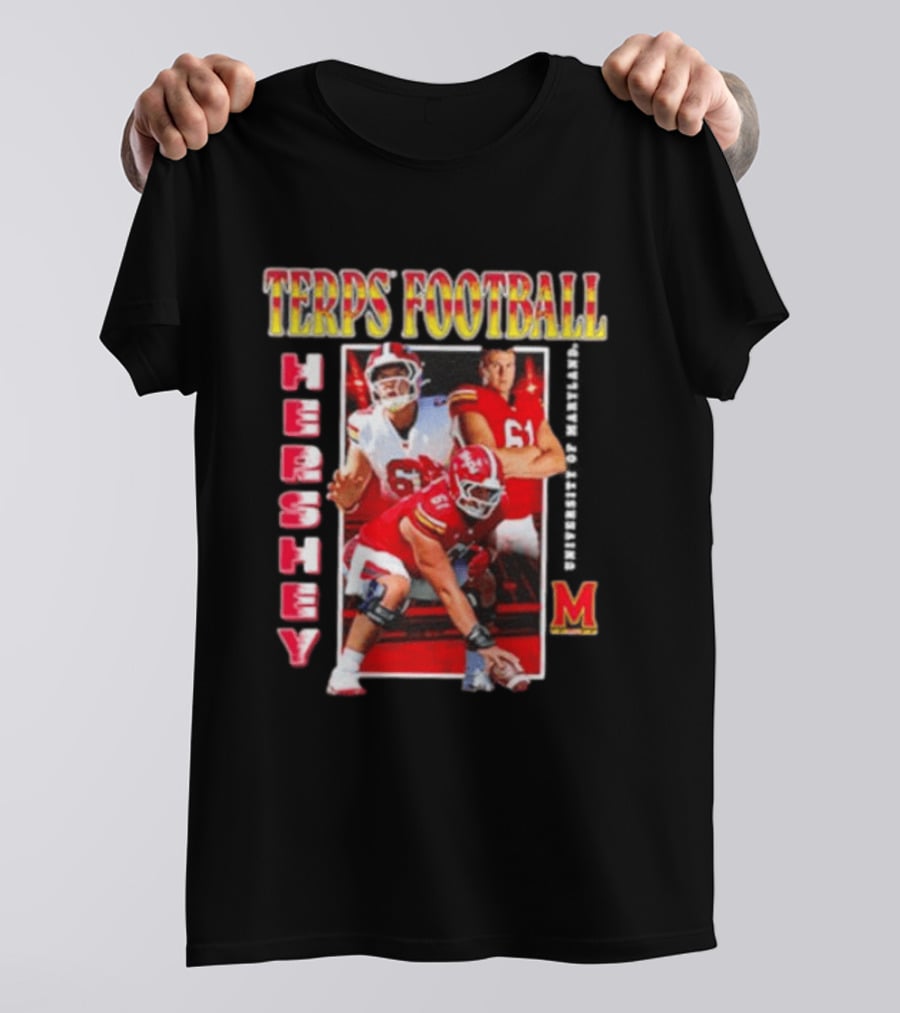 Terps Football Hershey University Of Maryland No 61 T-Shirt