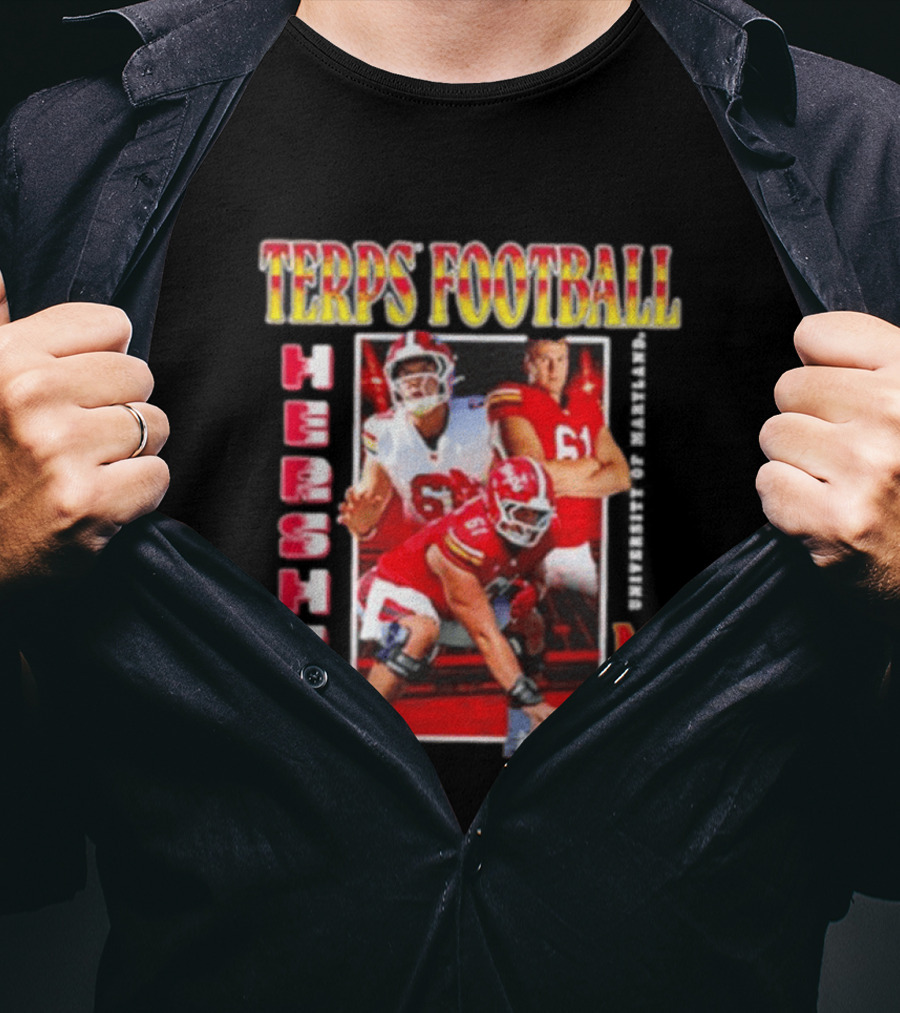 Terps Football Hershey University Of Maryland No 61 T-Shirt