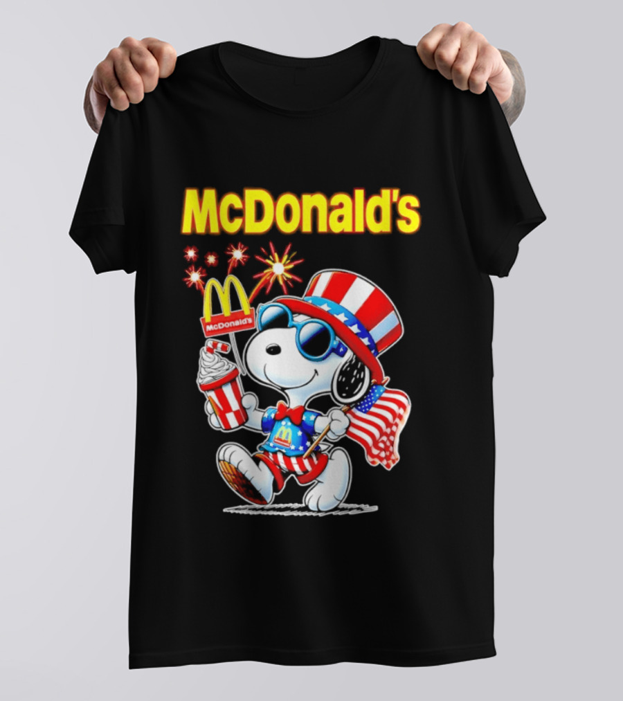 Snoopy McDonald's American Celebration 1776 2026 250th Anniversary Patriotic T-Shirt
