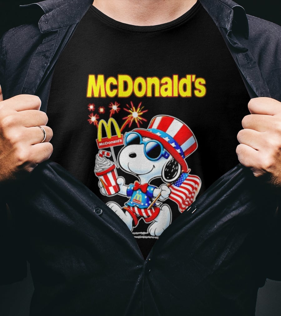 Snoopy McDonald's American Celebration 1776 2026 250th Anniversary Patriotic T-Shirt