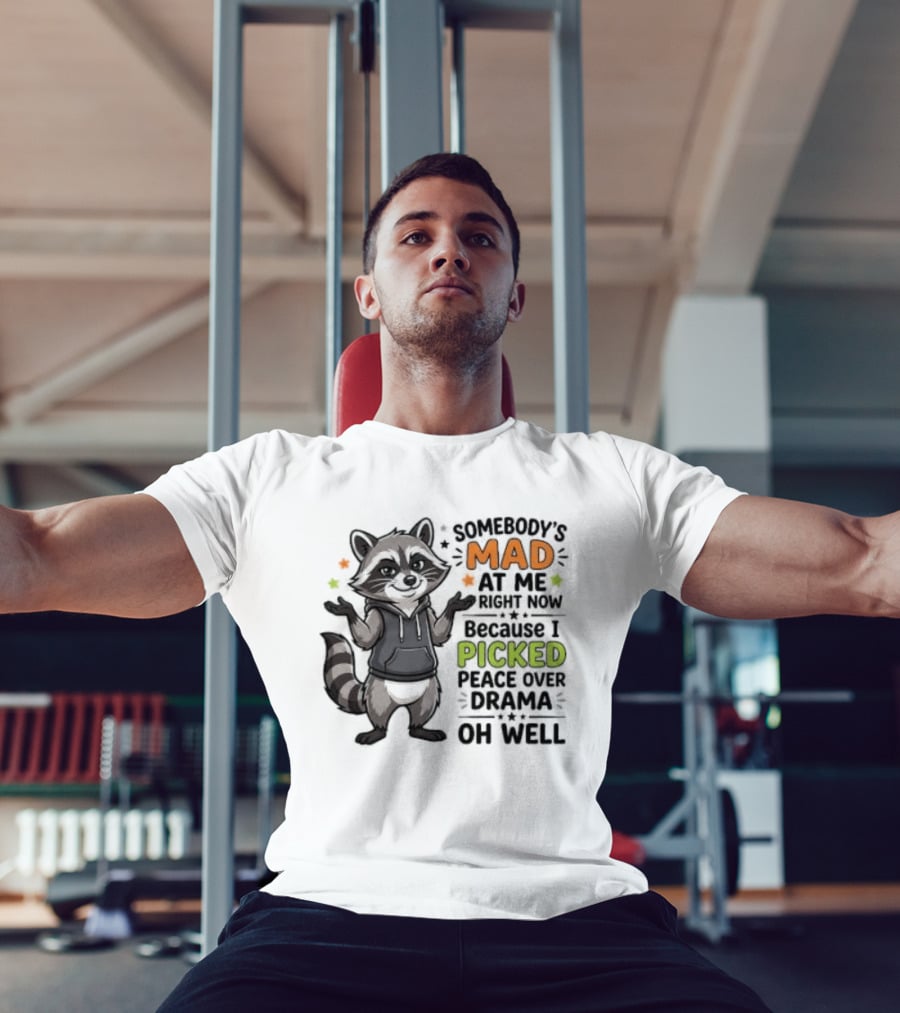 Somebody's Mad At Me Because I Picked Peace Over Drama Raccoon Oh Well T-Shirt