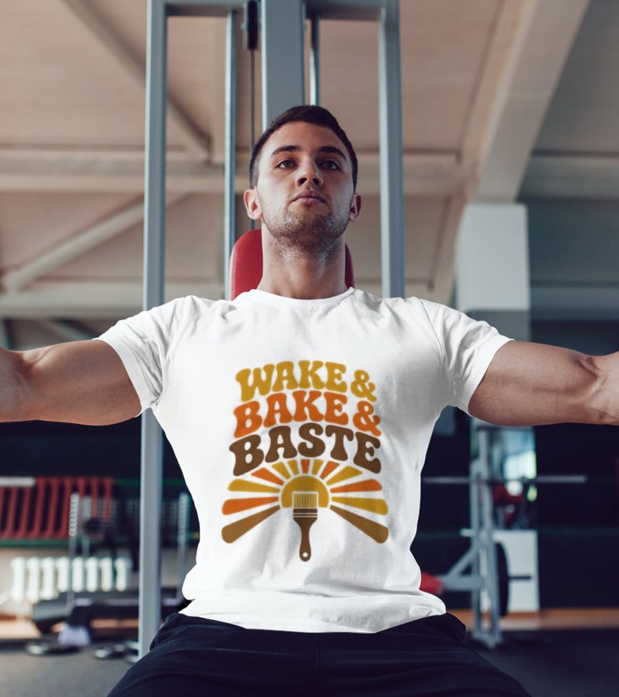 Wake And Bake And Baste With Sunrise Spatula Cooking T-Shirt