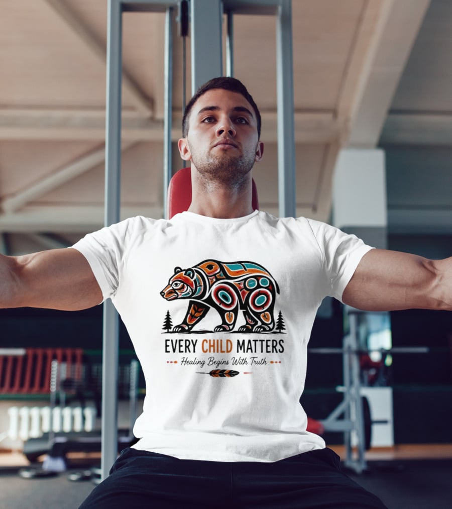 Every Child Matters Bear Healing Begins With Truth Indigenous T-Shirt