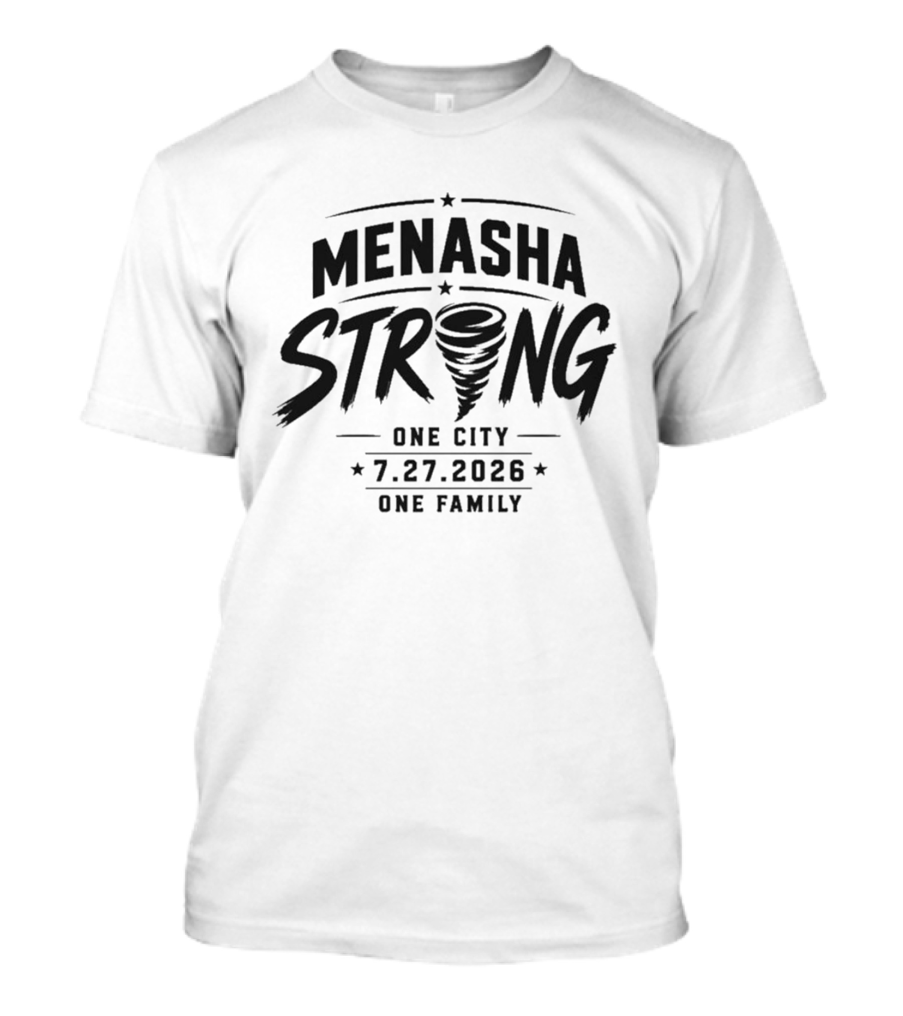 Menasha Strong One City One Family 7.27.2026 Tornado T-Shirt
