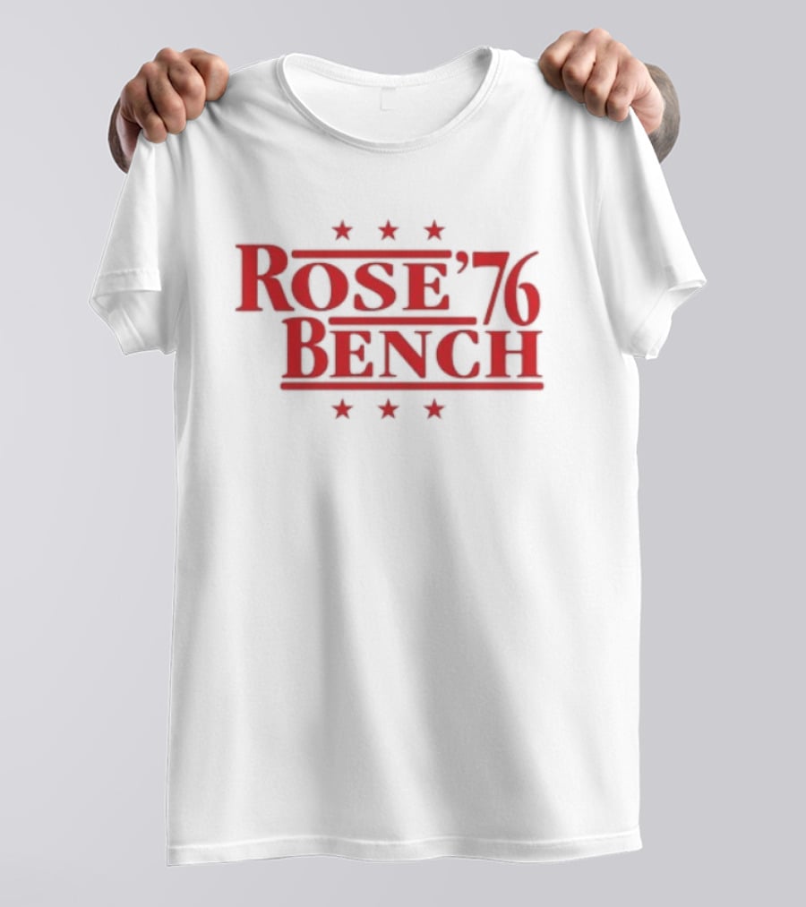 Rose Bench 76 Cincinnati Reds Baseball Stars T-Shirt