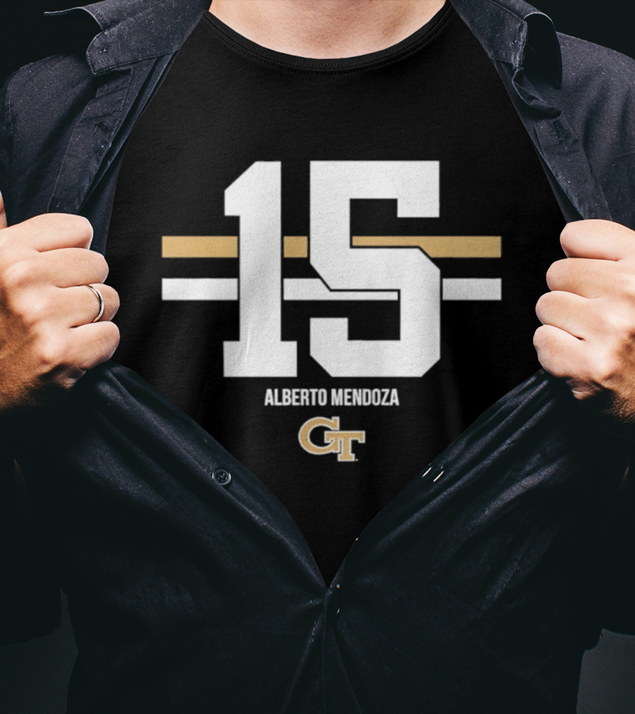 Alberto Mendoza 15 Georgia Tech NCAA GT Football T-Shirt