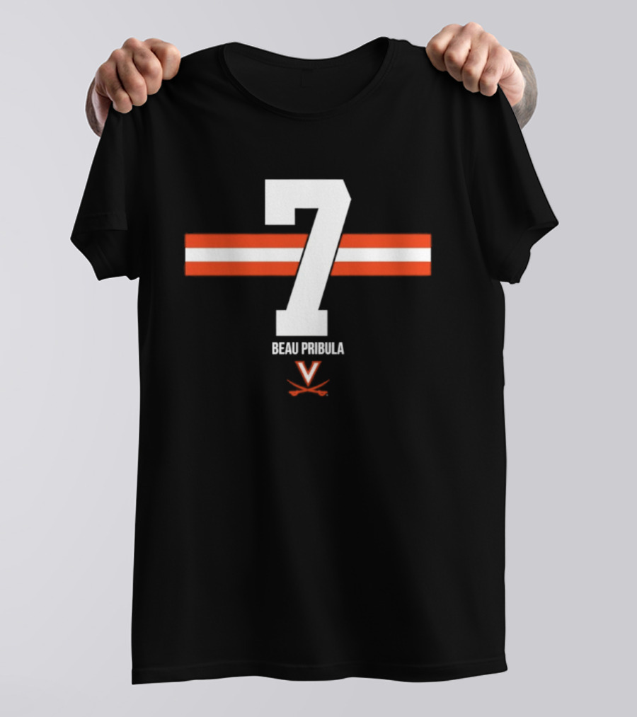 Beau Pribula 7 Virginia Cavaliers NCAA Football Number Seven T-Shirt