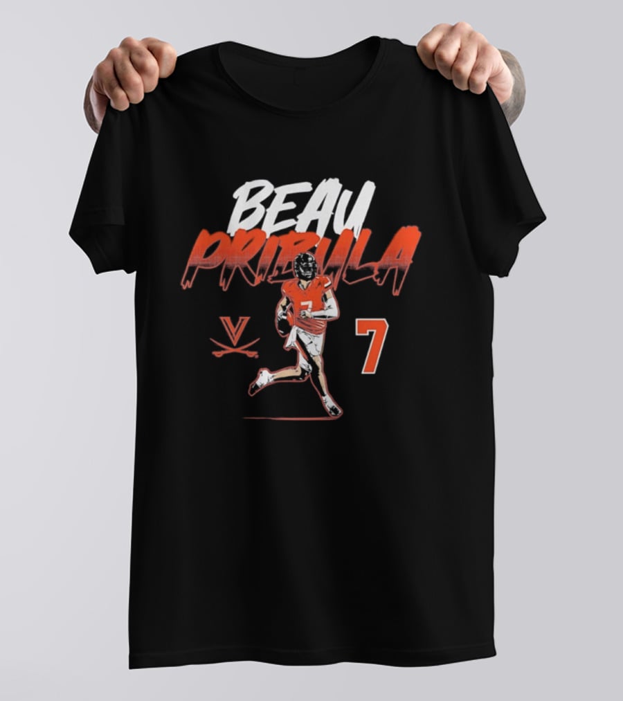 Beau Pribula 7 Virginia Cavaliers NCAA Football T-Shirt