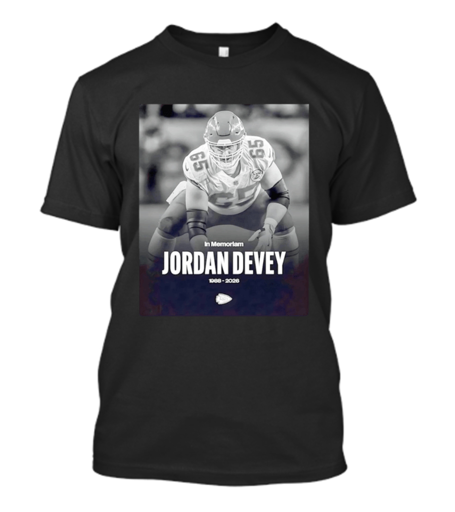 In Memoriam Jordan Devey 1988 2026 Kansas City Chiefs NFL T-Shirt