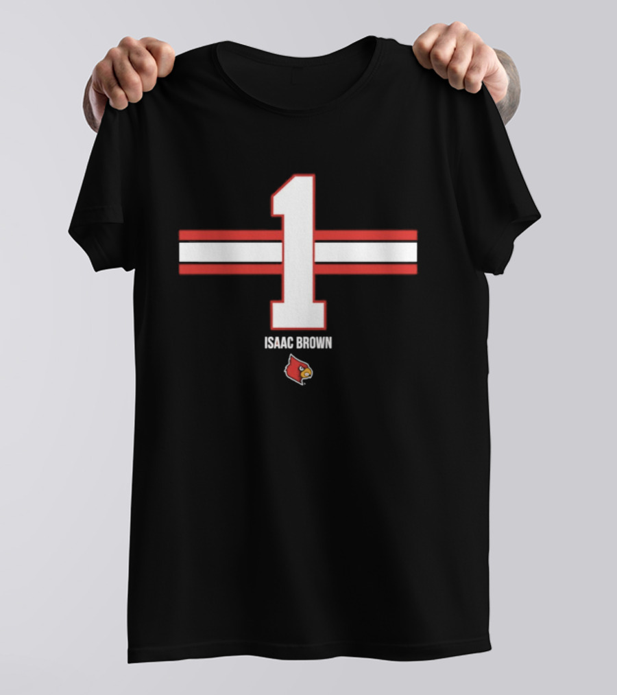 Isaac Brown 1 Louisville Cardinals NCAA Football Number T-Shirt