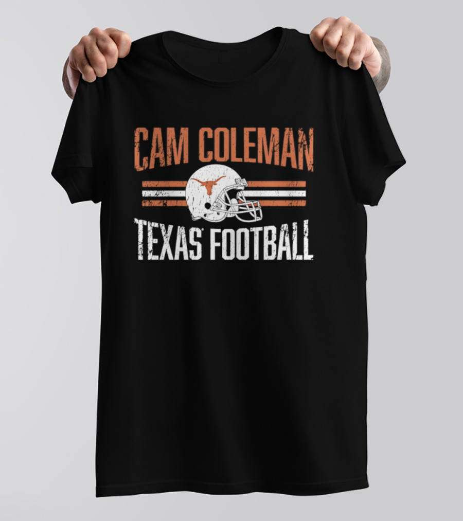 Cam Coleman Texas Longhorns NCAA Football Helmet Hero Texas Football T-Shirt