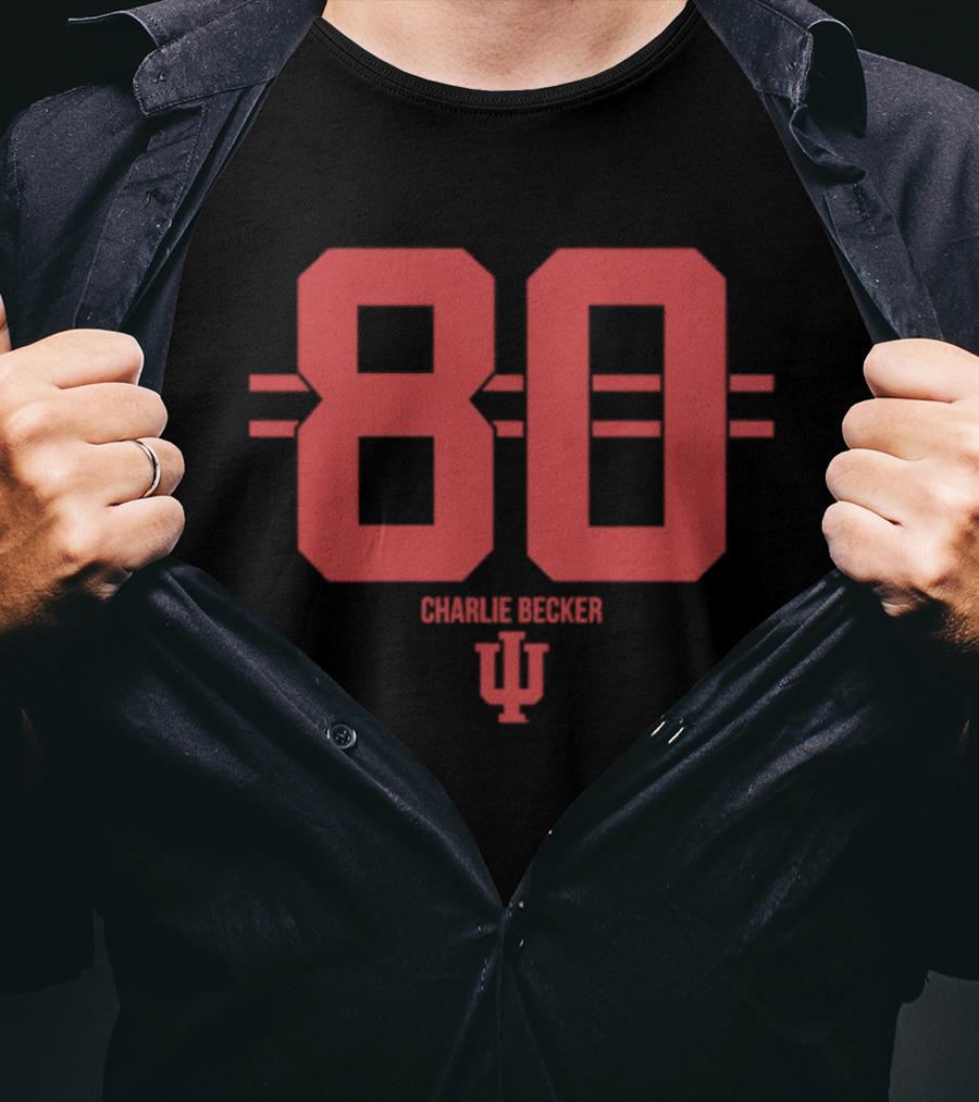 Charlie Becker 80 Indiana Hoosiers NCAA Football IU T-Shirt