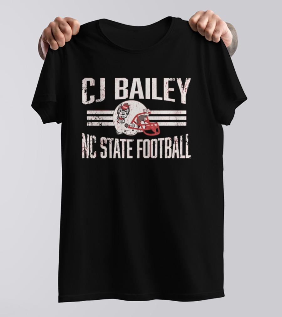 CJ Bailey NC State Football Helmet Hero T-Shirt