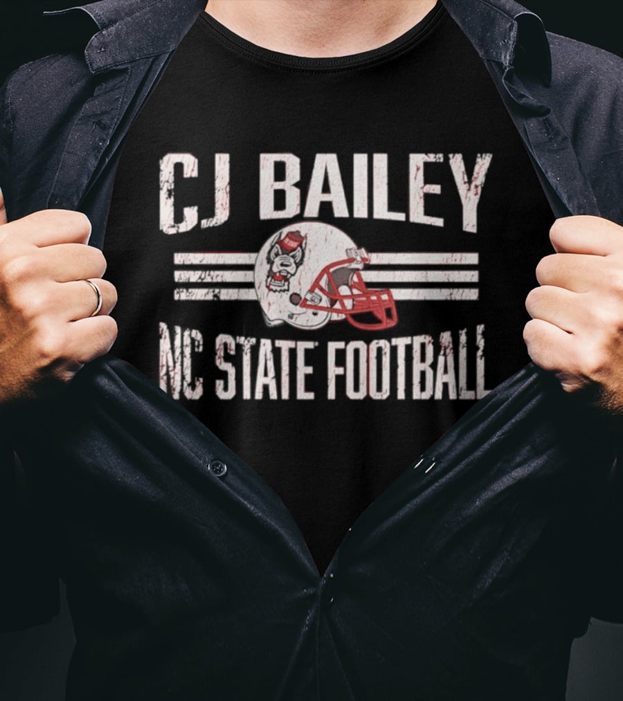 CJ Bailey NC State Football Helmet Hero T-Shirt