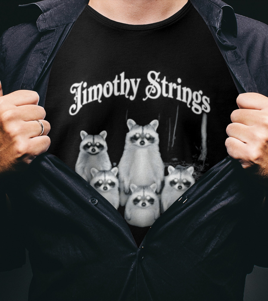Jimothy Strings Cute Raccoon Family T-Shirt