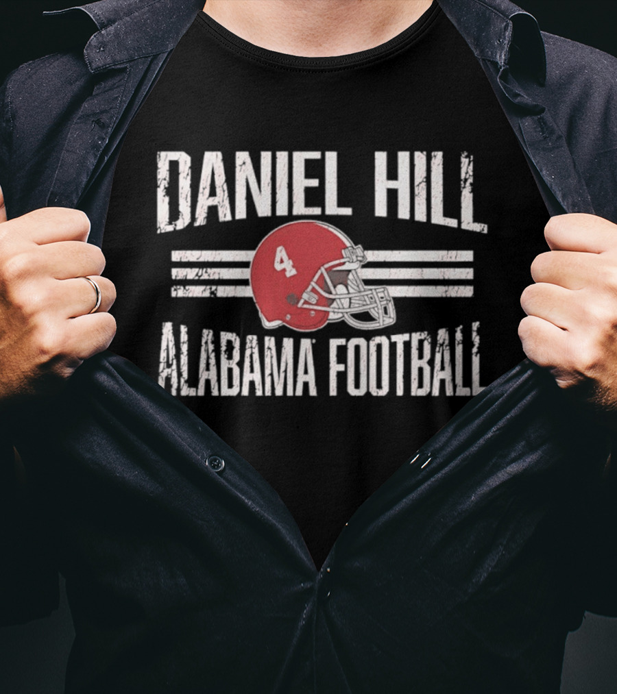 Daniel Hill Alabama Football Helmet Hero Crimson Tide T-Shirt