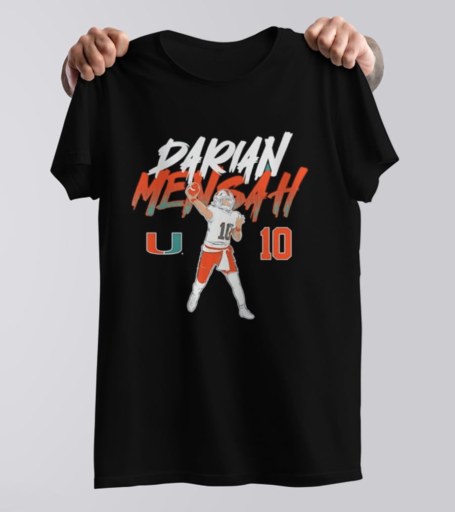 Darian Mensah 10 Miami Hurricanes NCAA Football Player Pose U T-Shirt