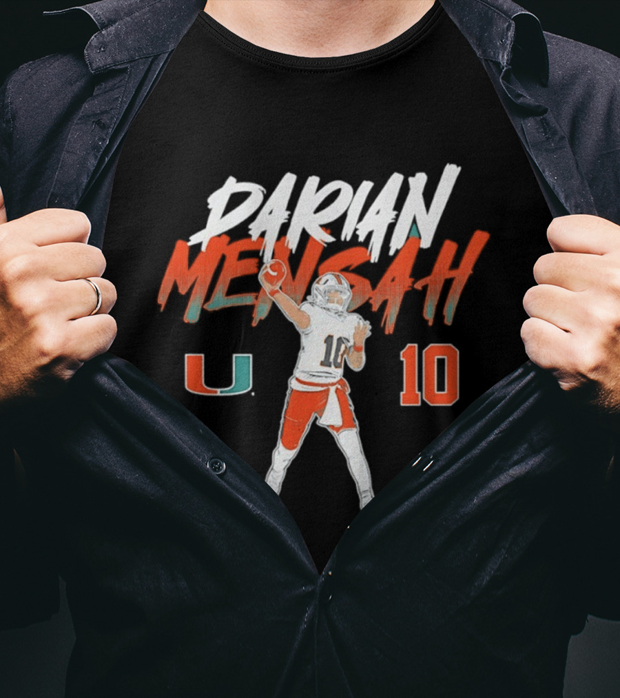 Darian Mensah 10 Miami Hurricanes NCAA Football Player Pose U T-Shirt