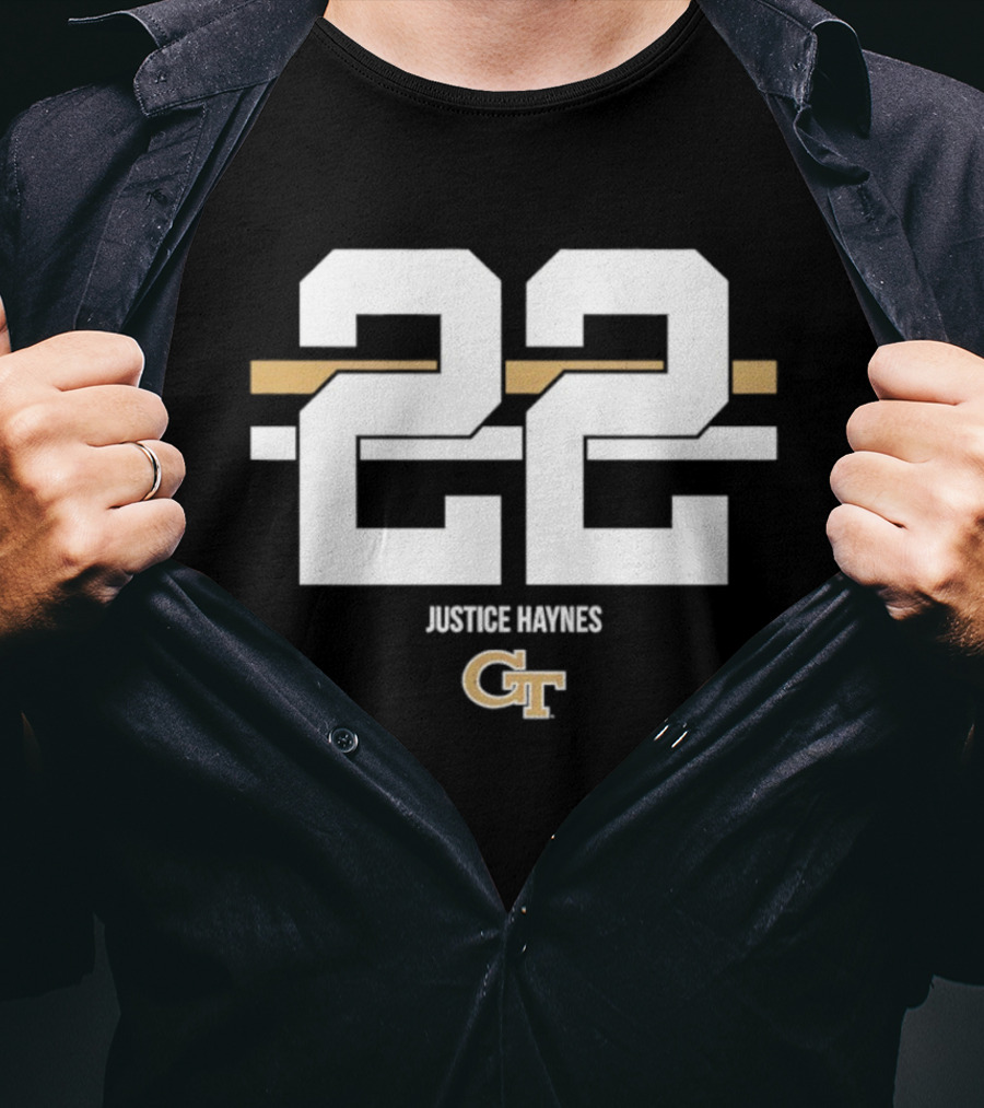 Justice Haynes 22 Georgia Tech GT NCAA Football T-Shirt