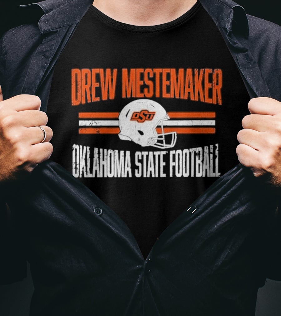 Drew Mestemaker OSU Oklahoma State Football Distressed Vintage Look T-Shirt