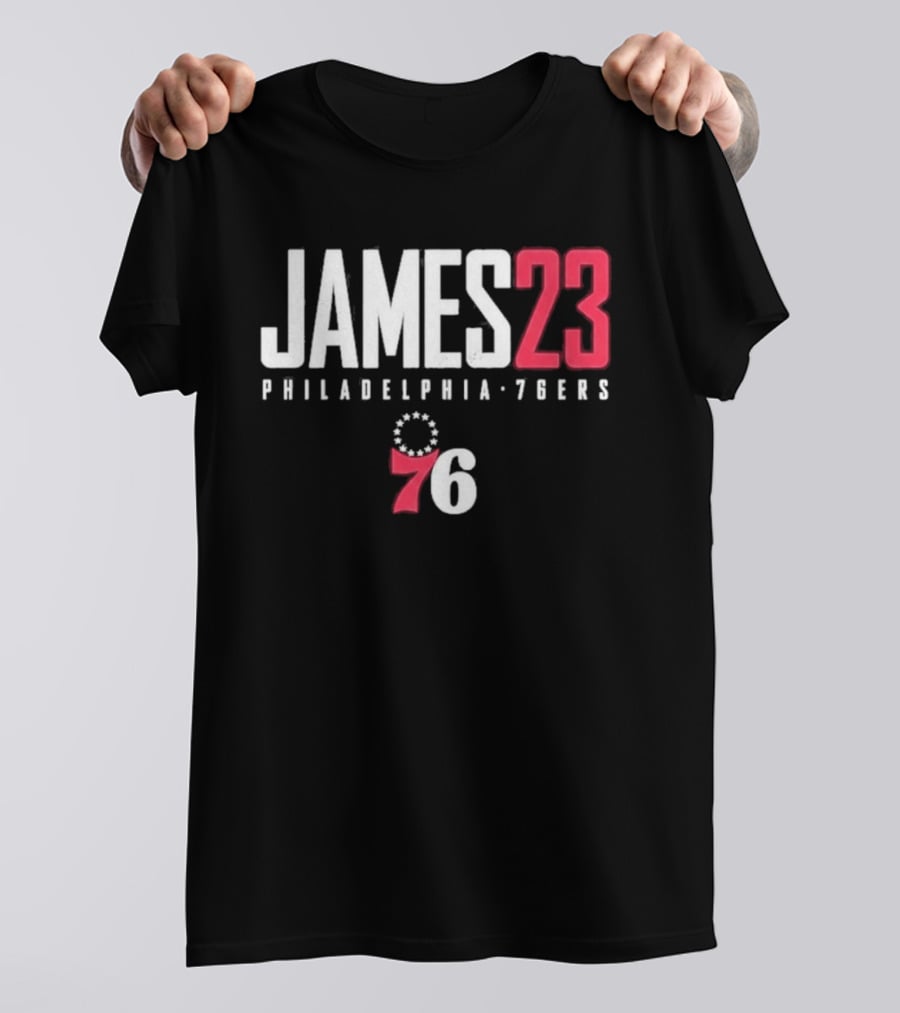 LeBron James 23 Philadelphia 76ers Distressed NBA Jersey T-Shirt