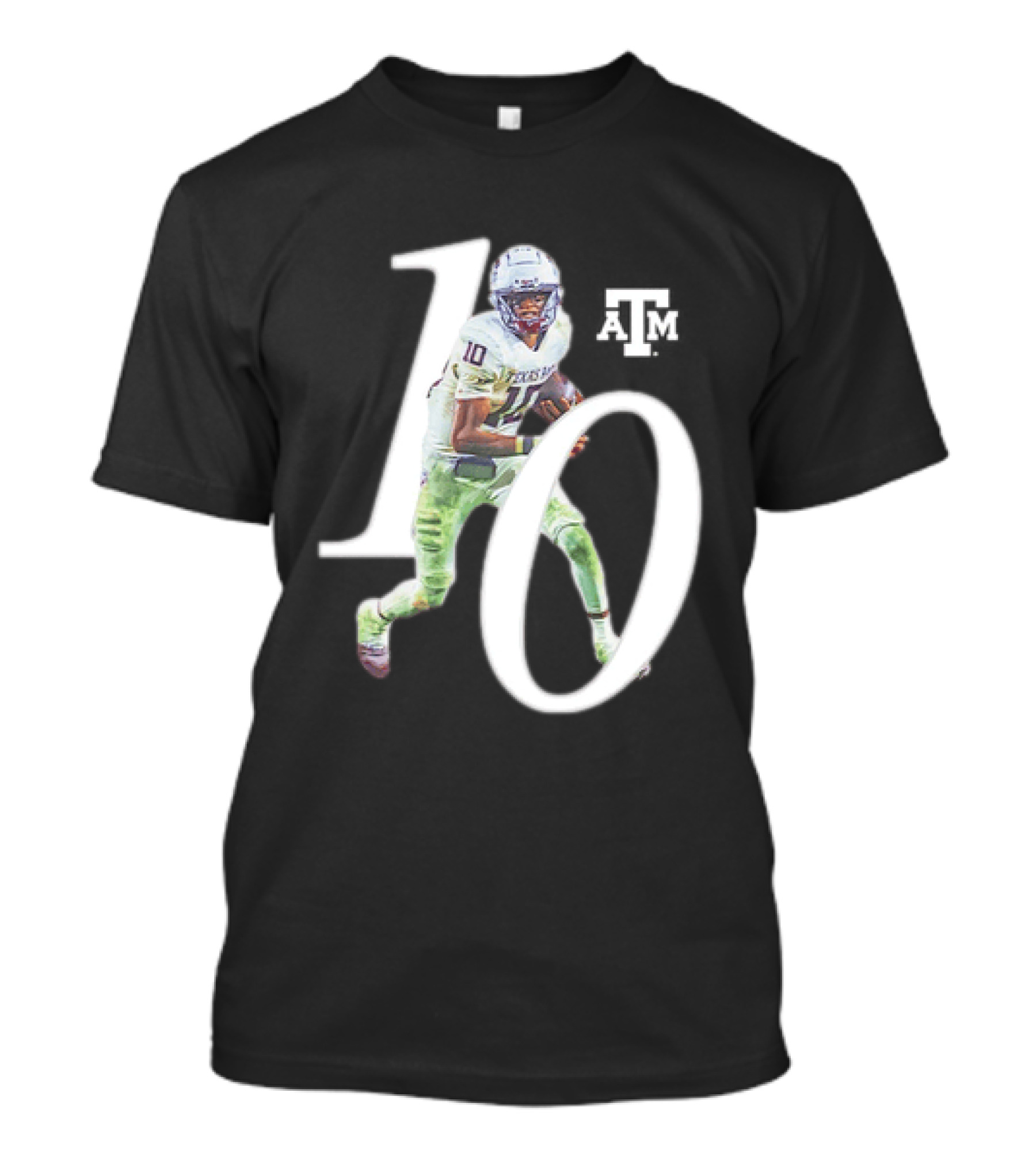Texas A&M Aggies Marcel Reed 10 Football Player Action Pose T-Shirt