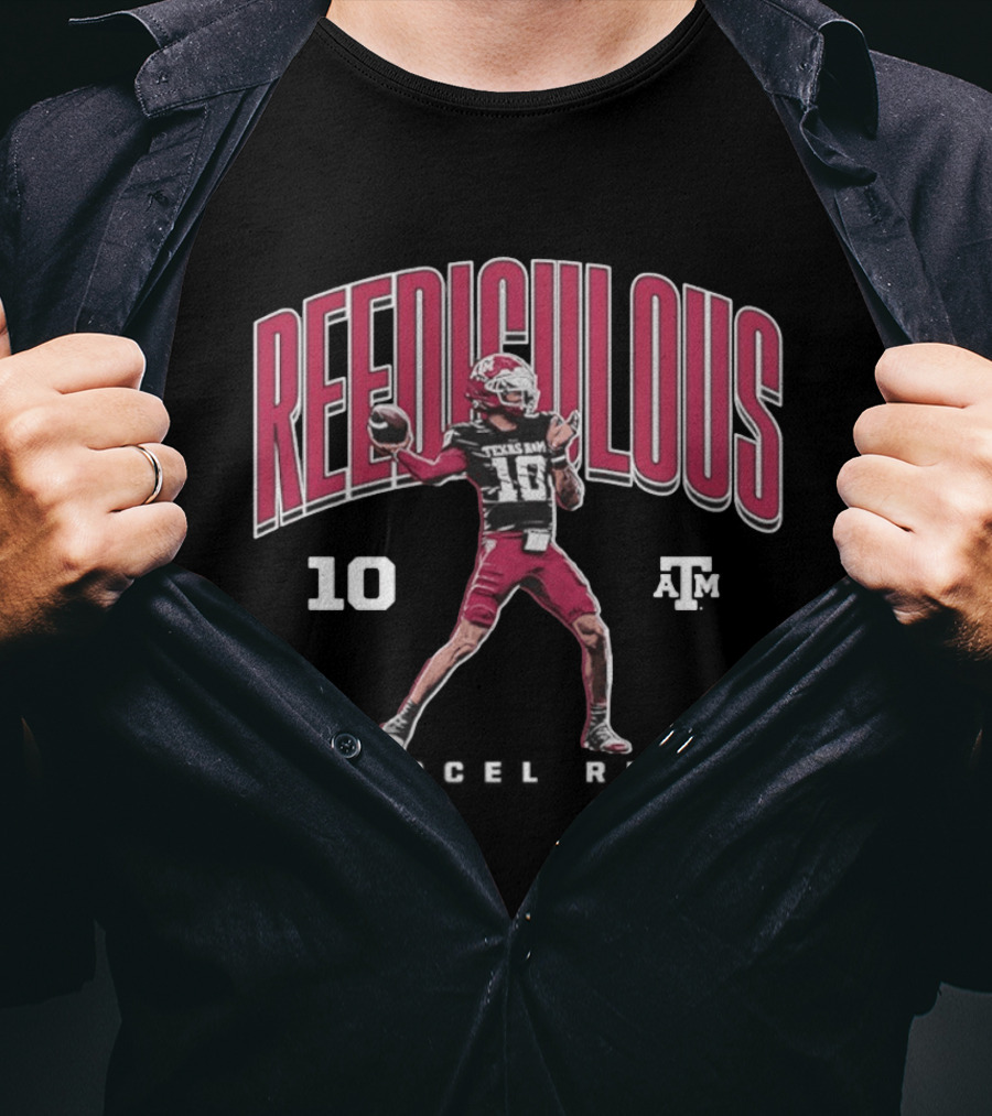 Texas A&M Aggies REEDICULOUS Marcel Reed 10 Caricature T-Shirt
