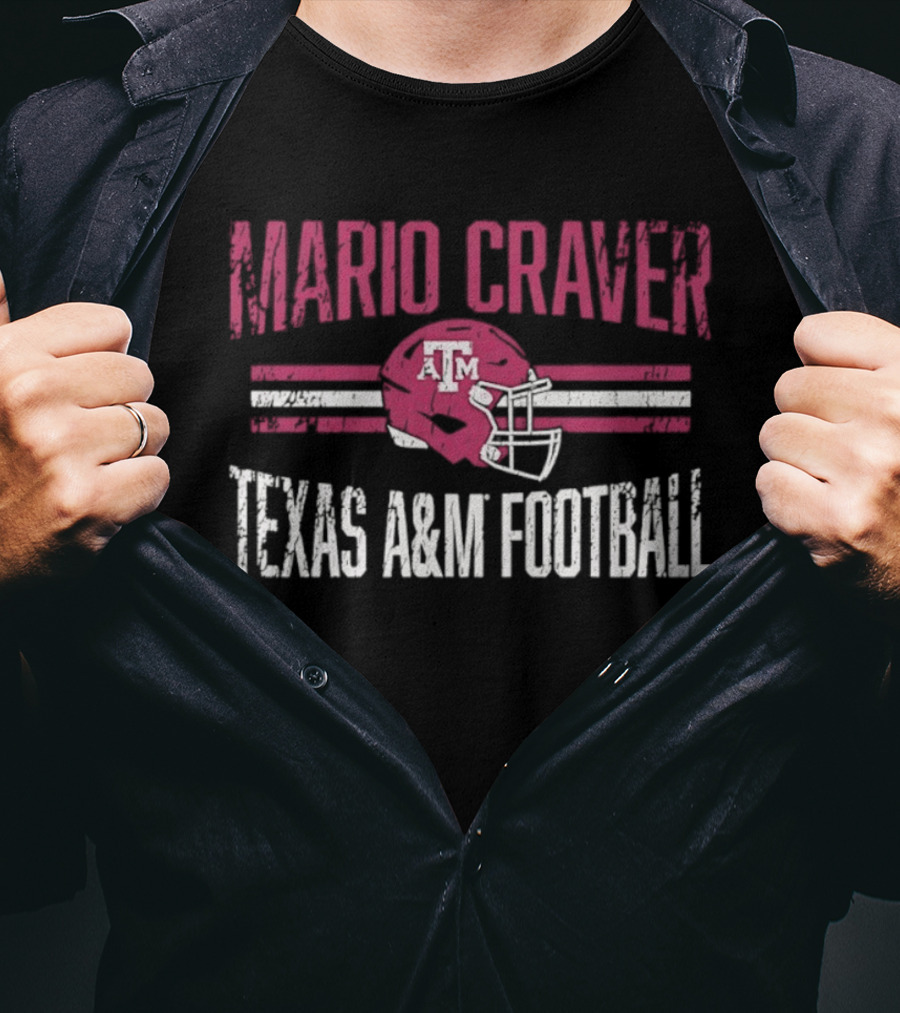 Mario Craver Texas A&M Aggies NCAA Football Helmet Hero T-Shirt