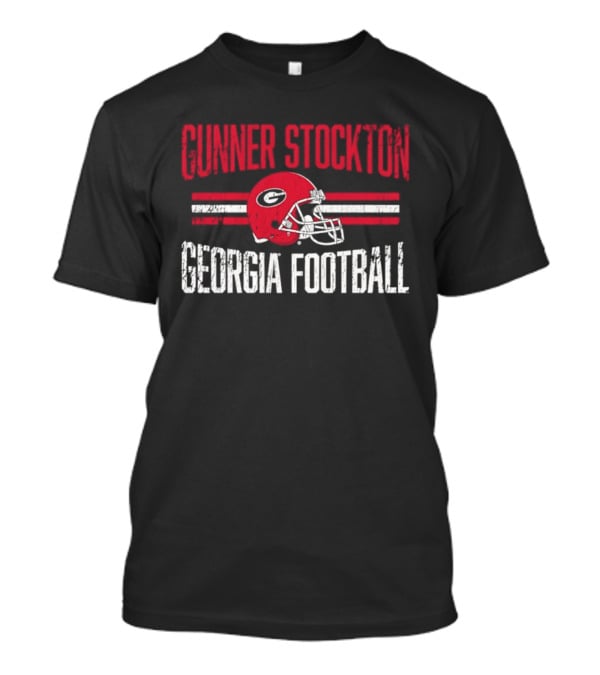 Gunner Stockton Georgia Football Helmet UGA Bulldogs NCAA T-Shirt