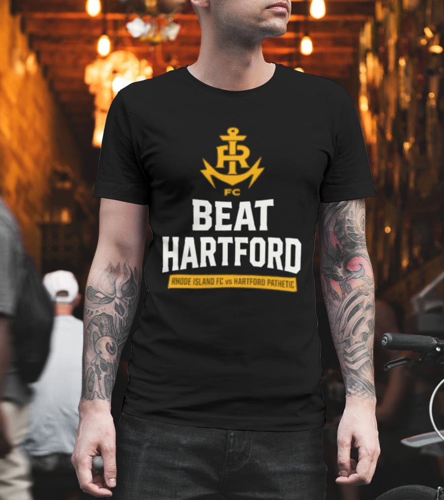 Rhode Island FC Beat Hartford Anchor Icon Above T-Shirt