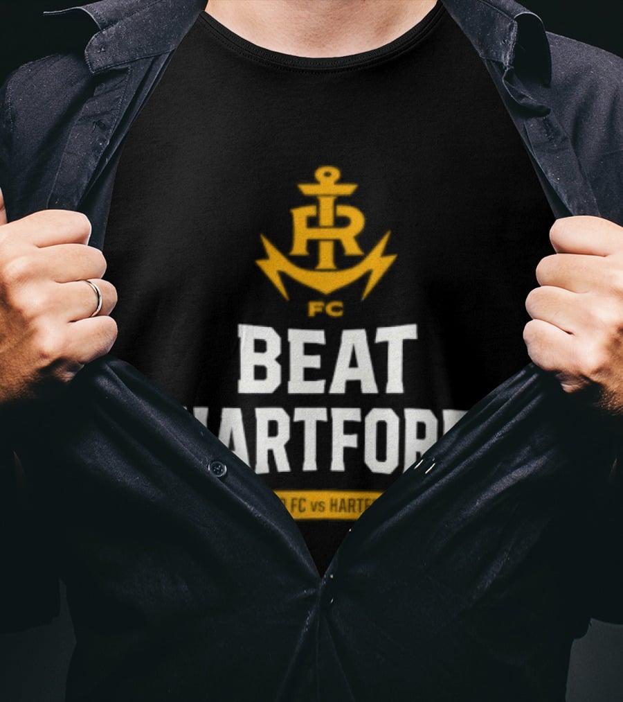 Rhode Island FC Beat Hartford Anchor Icon Above T-Shirt