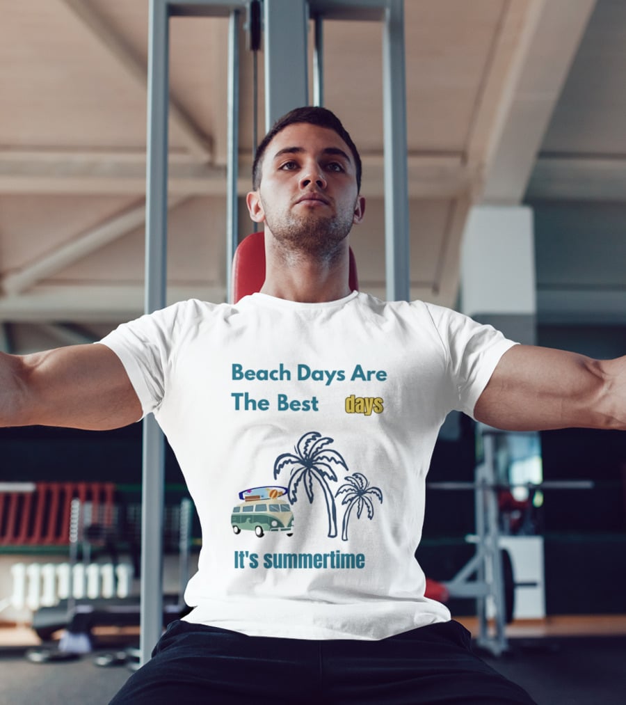 Beach Days Are The Best Days It's Summertime Palm Trees Surf Van T-Shirt