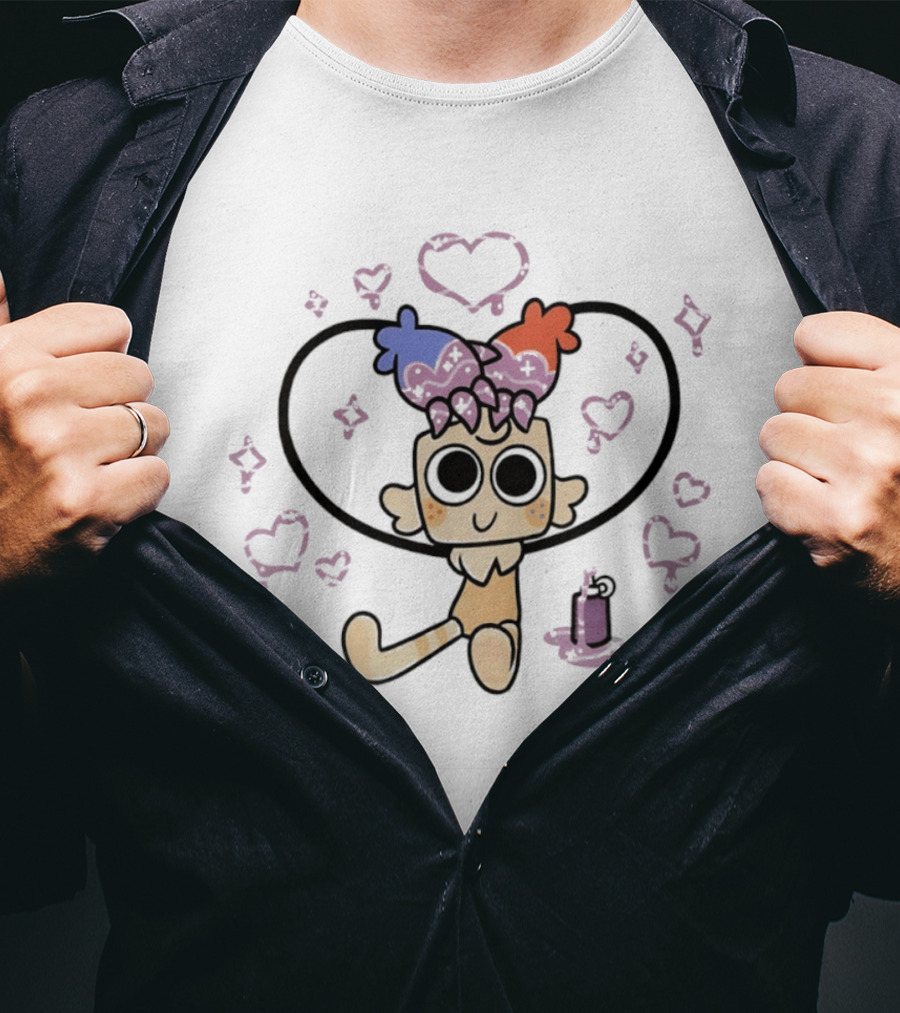 Goob The Fluffy Craft Cute Character With Heart And Sparkle T-Shirt
