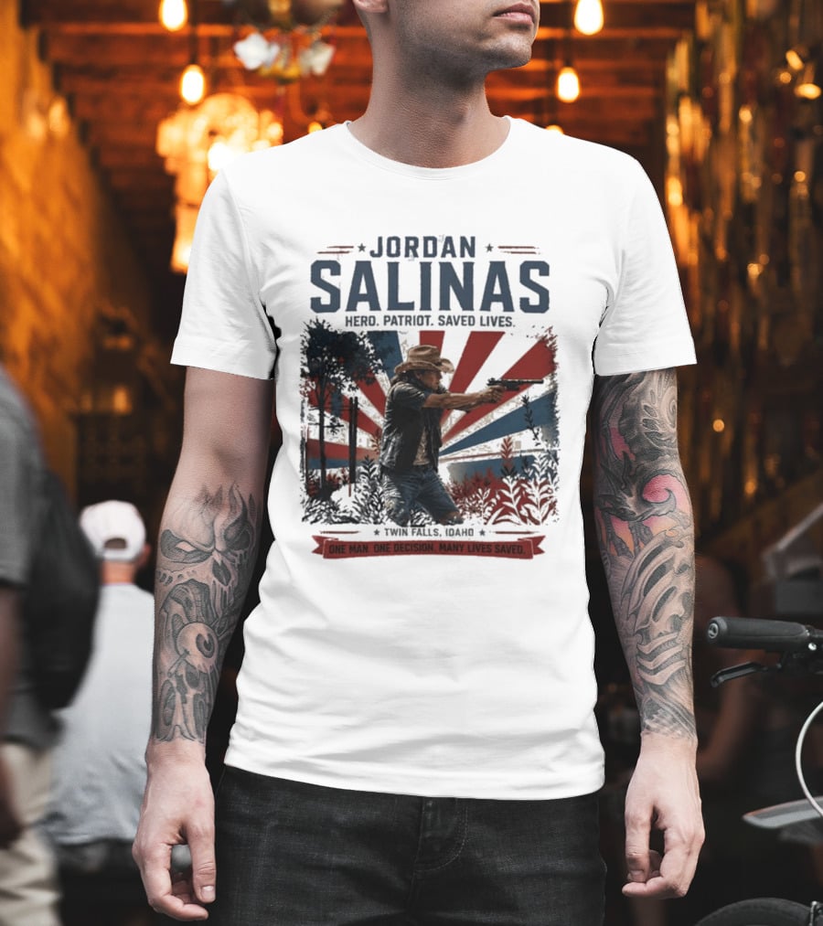 Jordan Salinas Hero Patriot Saved Lives Twin Falls Idaho T-Shirt