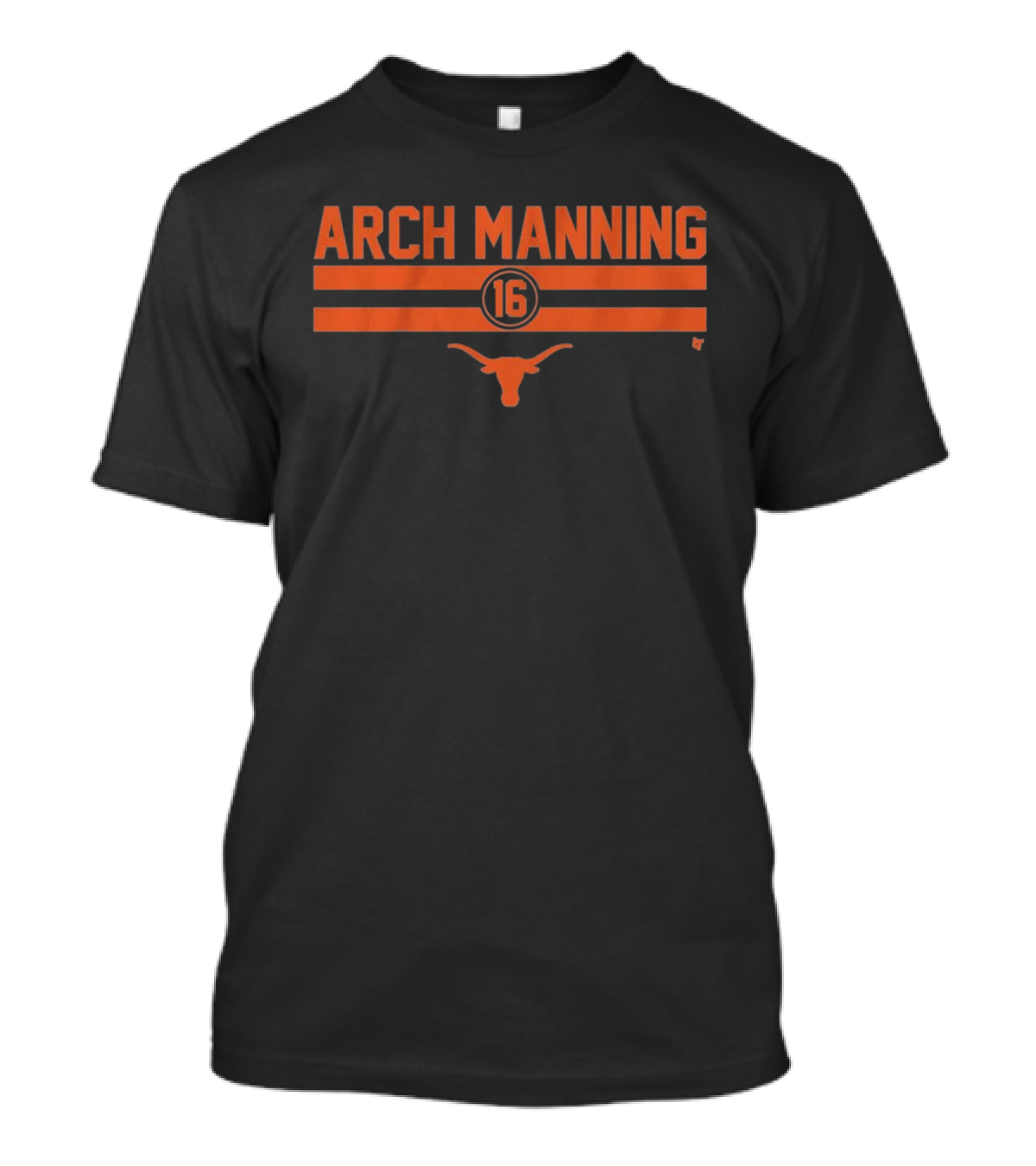 Texas Longhorns Arch Manning 16 Football Stripe Longhorn T-Shirt