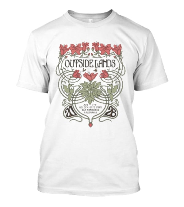 Outside Lands Golden Gate Park 2026 San Francisco CA Floral Art Nouveau T-Shirt