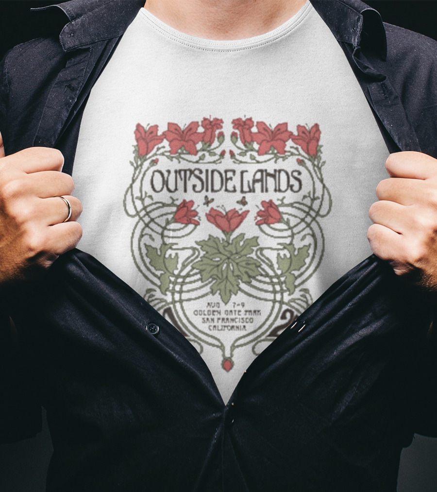 Outside Lands Golden Gate Park 2026 San Francisco CA Floral Art Nouveau T-Shirt