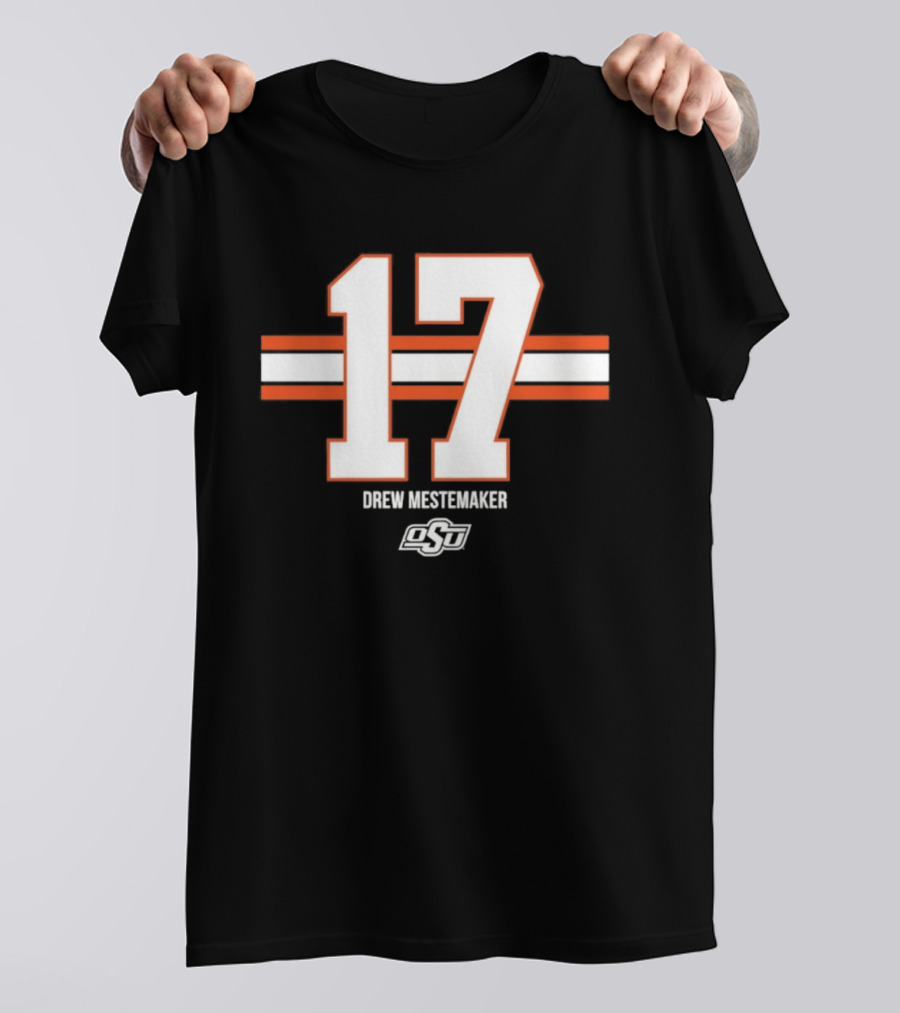 Drew Mestemaker 17 Oklahoma State OSU Football NCAA T-Shirt