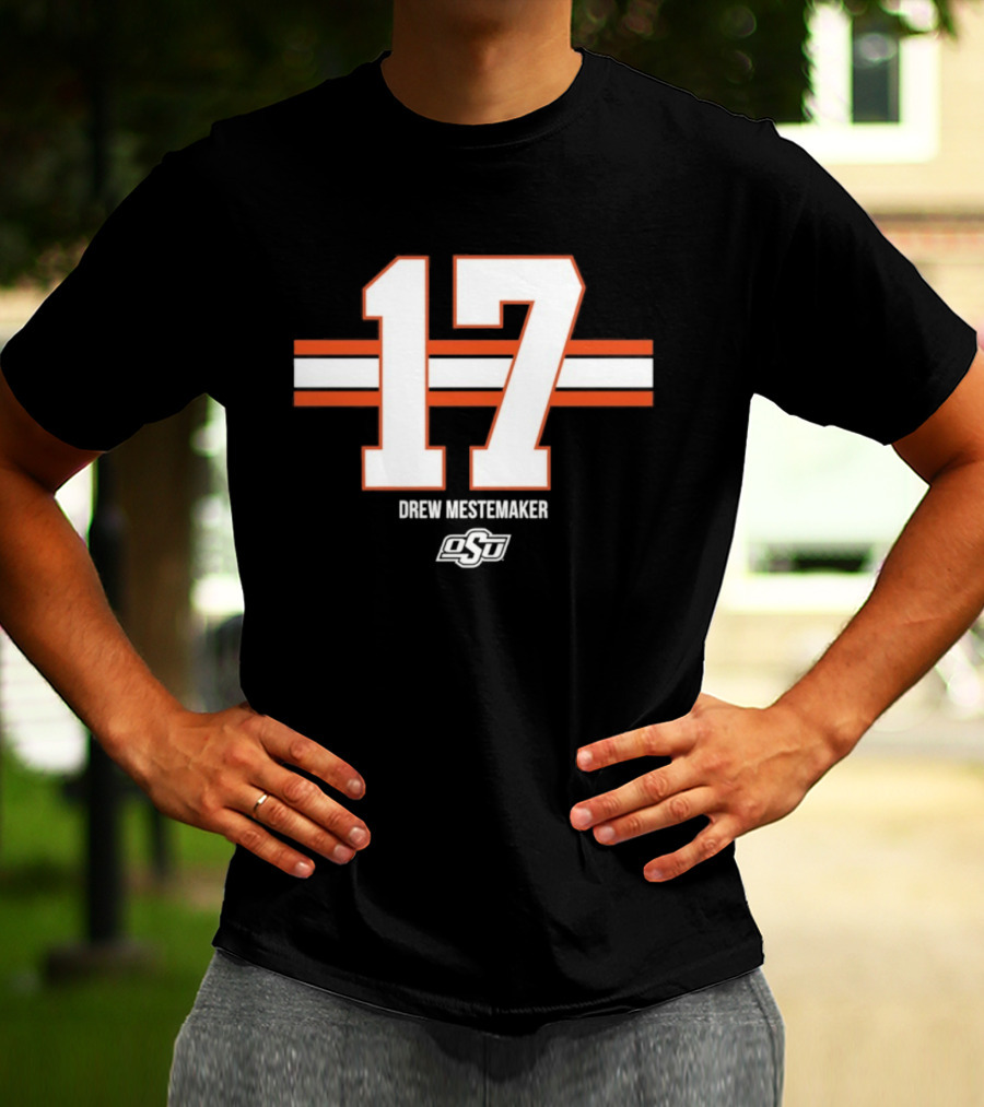 Drew Mestemaker 17 Oklahoma State OSU Football NCAA T-Shirt