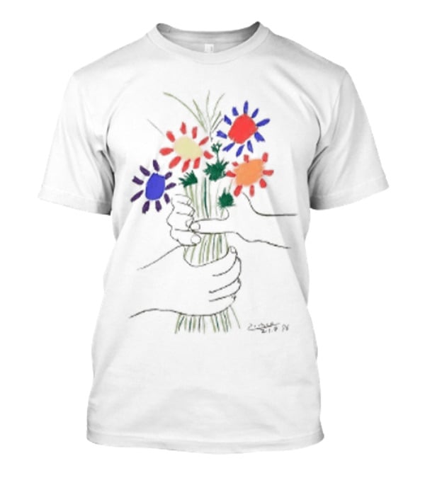 PEACE FOR ALL Uniqlo Tom Mayo Woodman Pablo Picasso Flower T-Shirt