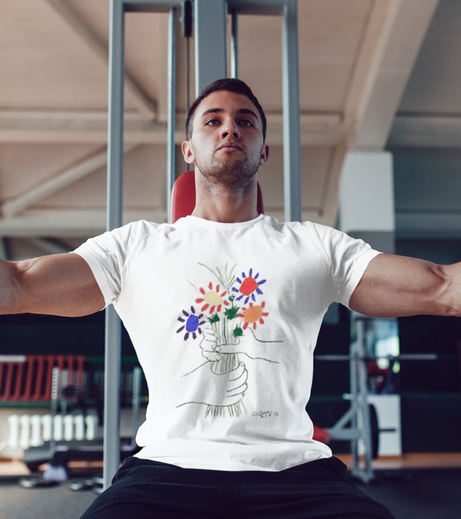 PEACE FOR ALL Uniqlo Tom Mayo Woodman Pablo Picasso Flower T-Shirt